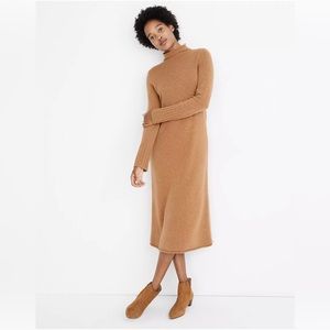 Madewell 100% Cashmere Mockneck Midi Sweater Dress